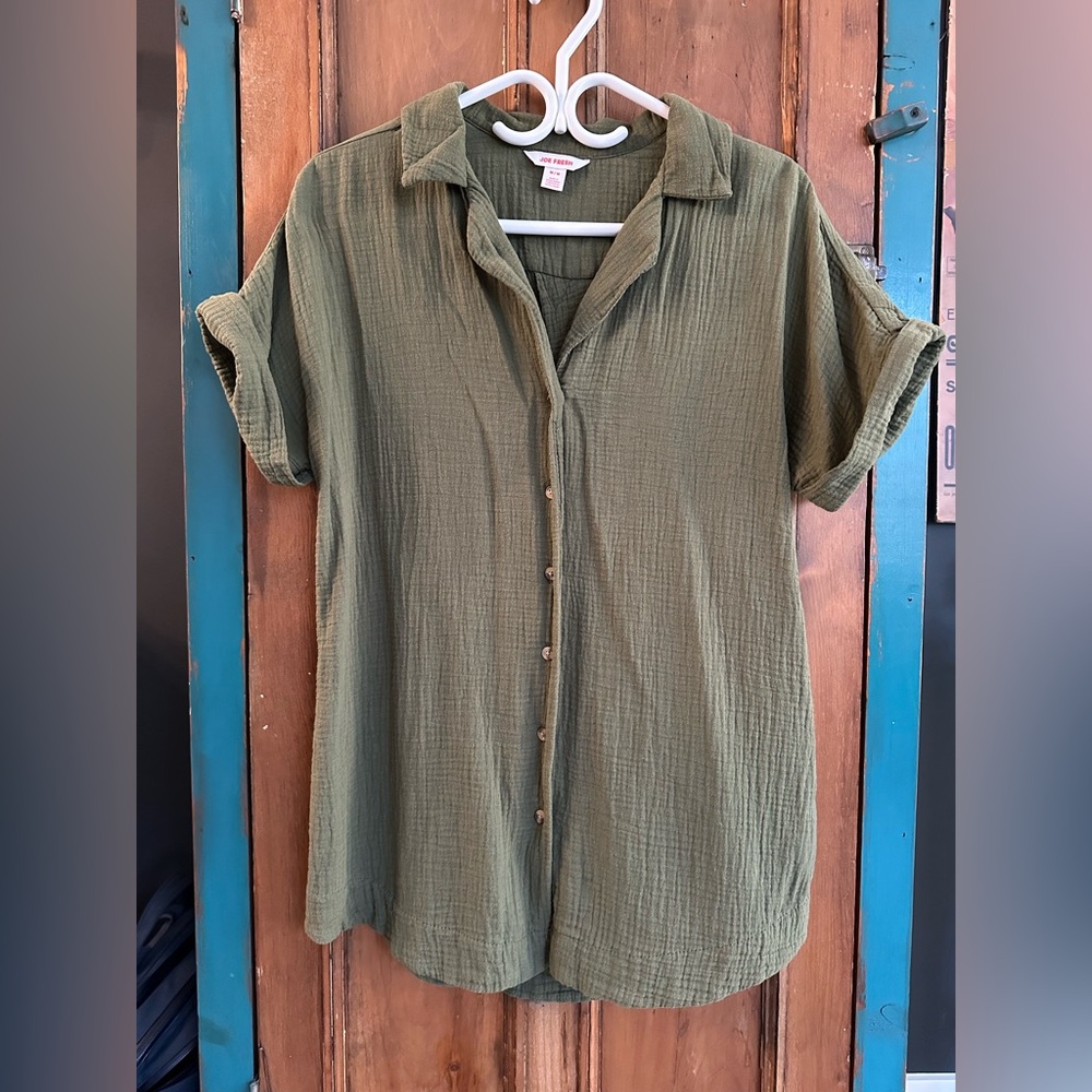 Sage Green Button-Down Shirt